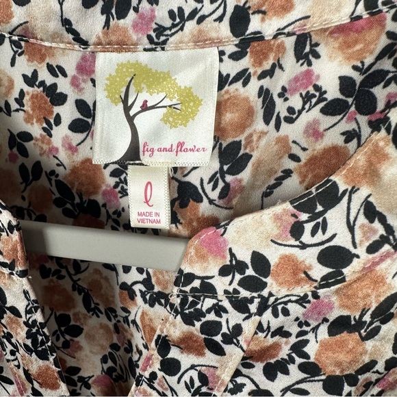 Fig and Flower Smocked Floral Large Dress Anthropologie Knee Length - Picture 2 of 5